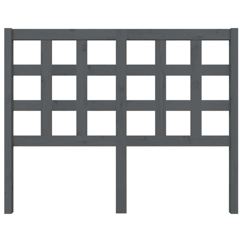Hoofdbord 125,5X4X100 Cm Massief Grenenhout Grijs