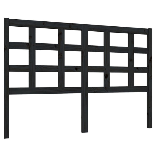 Hoofdbord 140,5X4X100 Cm Massief Grenenhout Zwart