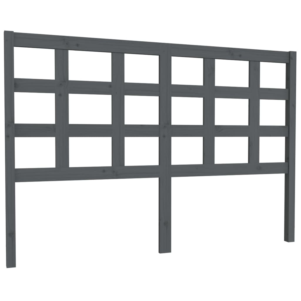 Hoofdbord 145,5X4X100 Cm Massief Grenenhout Grijs