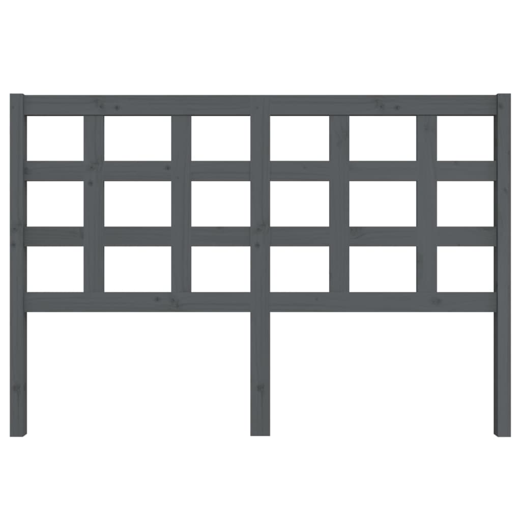 Hoofdbord 145,5X4X100 Cm Massief Grenenhout Grijs