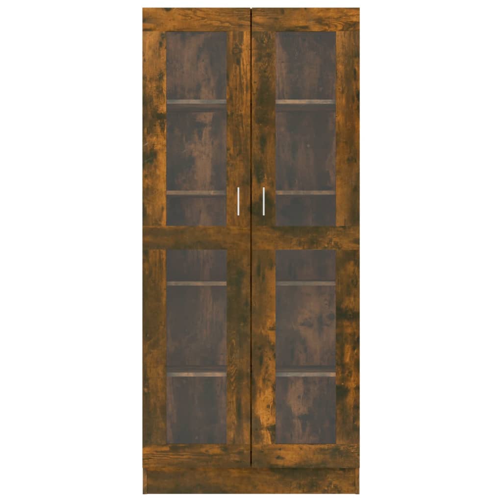 Vitrinekast 82,5X30,5X185,5 Cm Bewerkt Hout Gerookt Eikenkleur