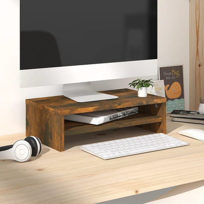 Monitorstandaard 42X24X13 Cm Bewerkt Hout Gerookt Eikenkleurig