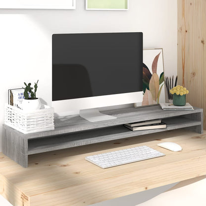 Monitorstandaard 100X24X13 Cm Bewerkt Hout Grijs Sonoma Eiken