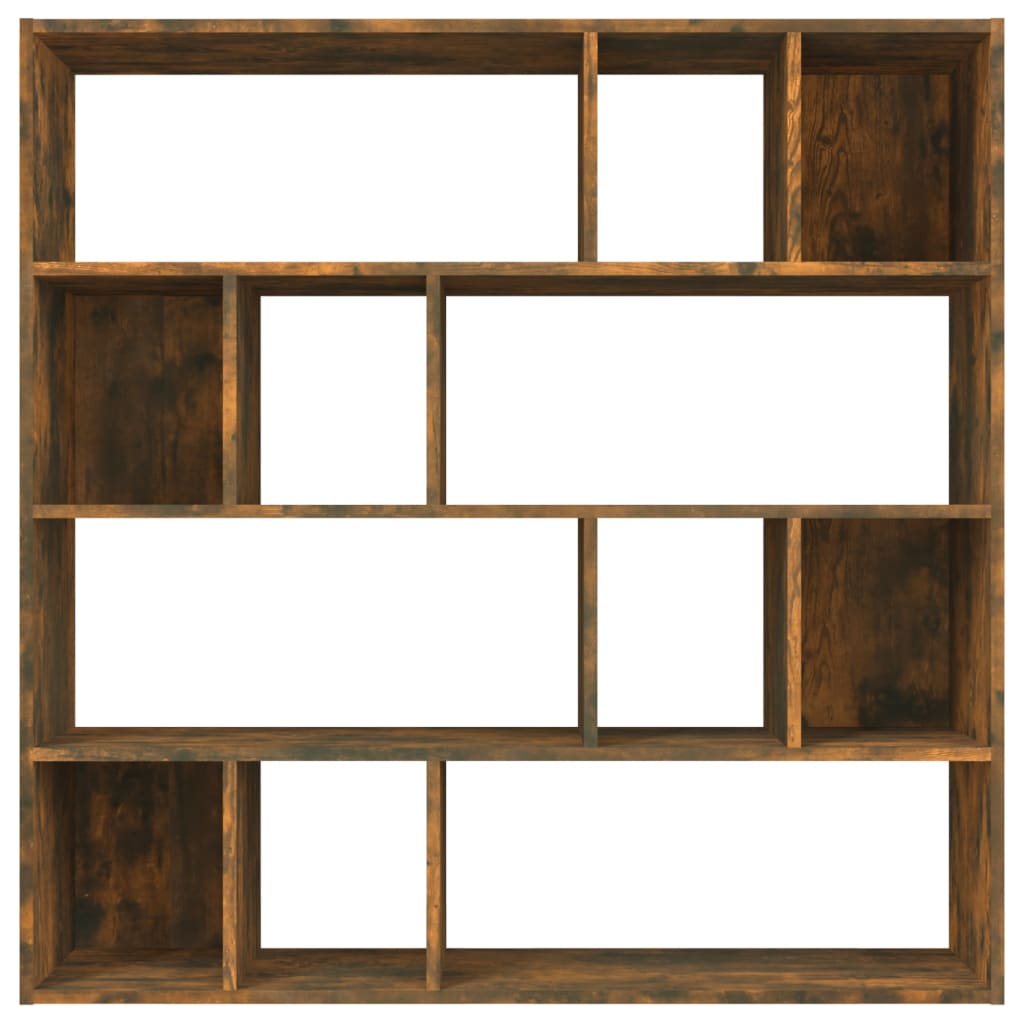 Boekenkast 110X24X110 Cm Bewerkt Hout Gerookt Eikenkleurig