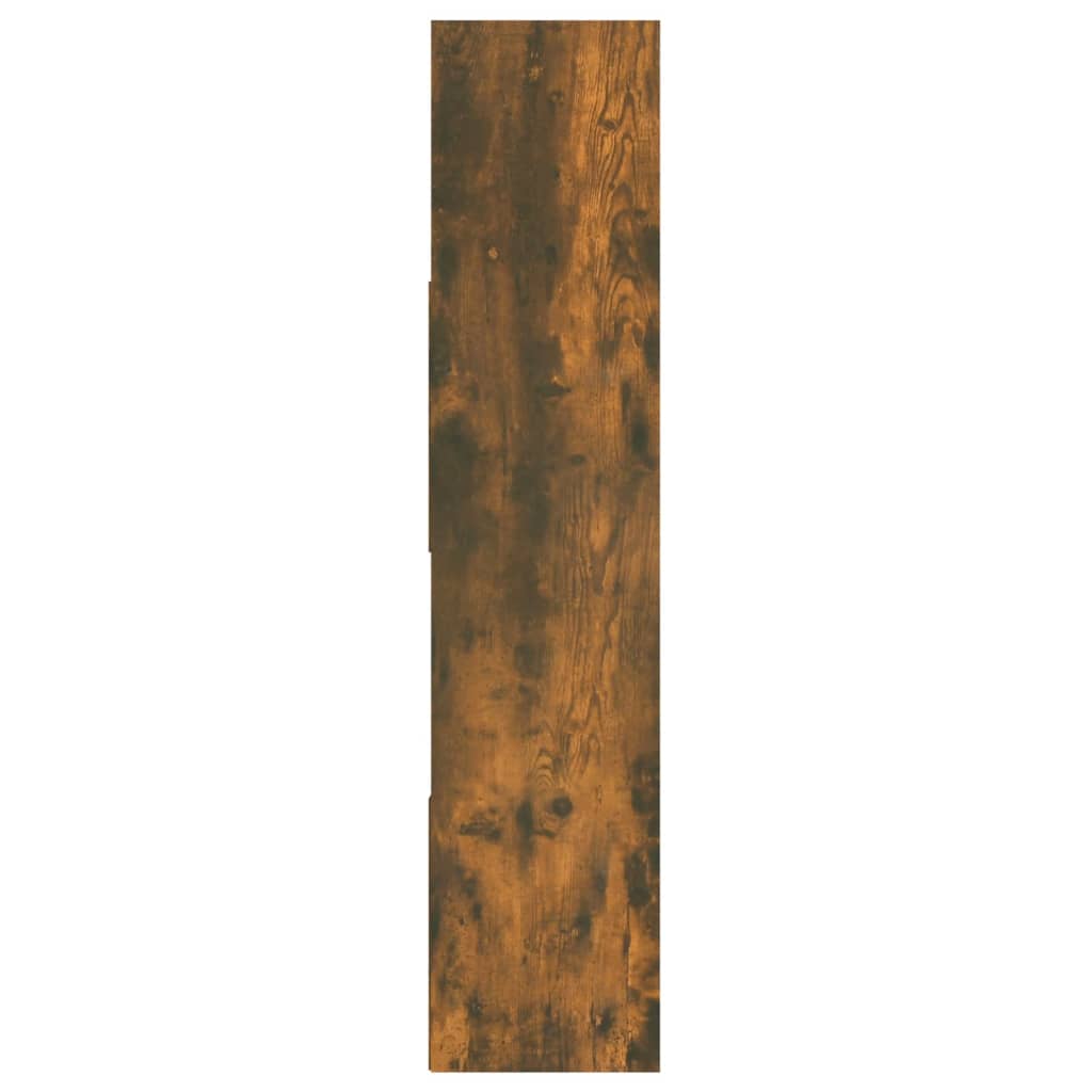 Boekenkast 110X24X110 Cm Bewerkt Hout Gerookt Eikenkleurig