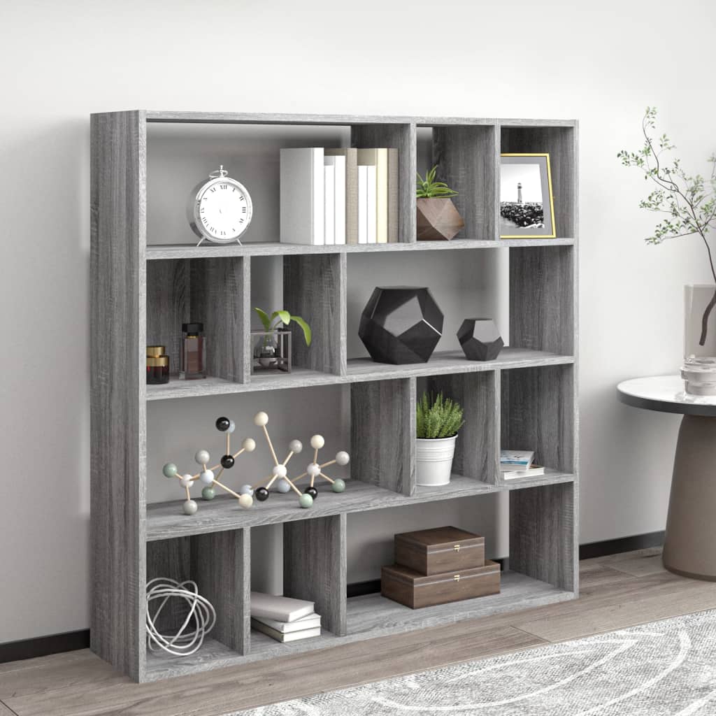 Boekenkast 110X24X110 Cm Bewerkt Hout Grijs Sonoma Eikenkleurig