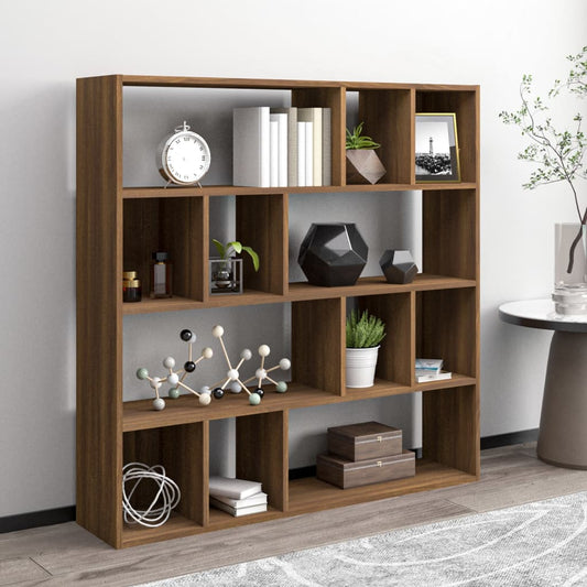 Boekenkast 110X24X110 Cm Bewerkt Hout Bruineikenkleurig