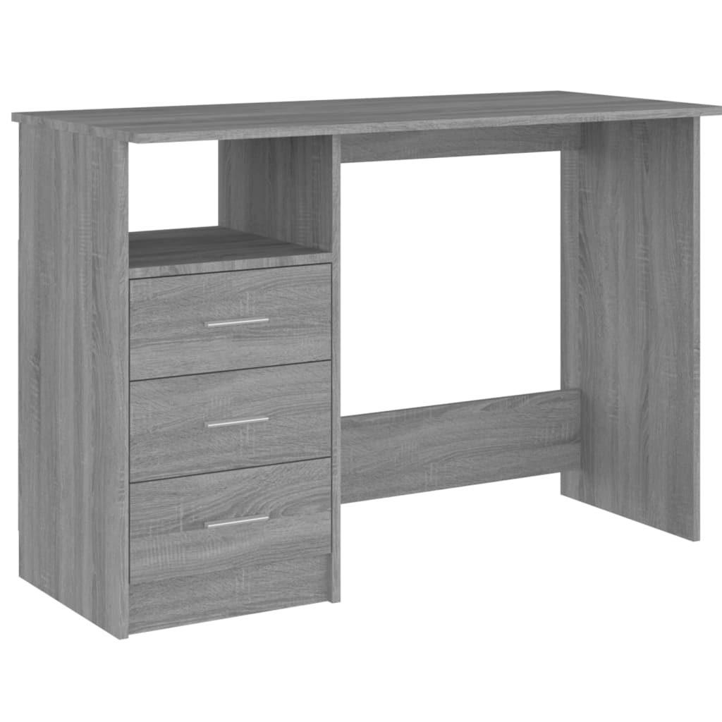 Bureau Met Lades 110X50X76 Cm Bewerkt Hout Grijs Sonoma Eiken