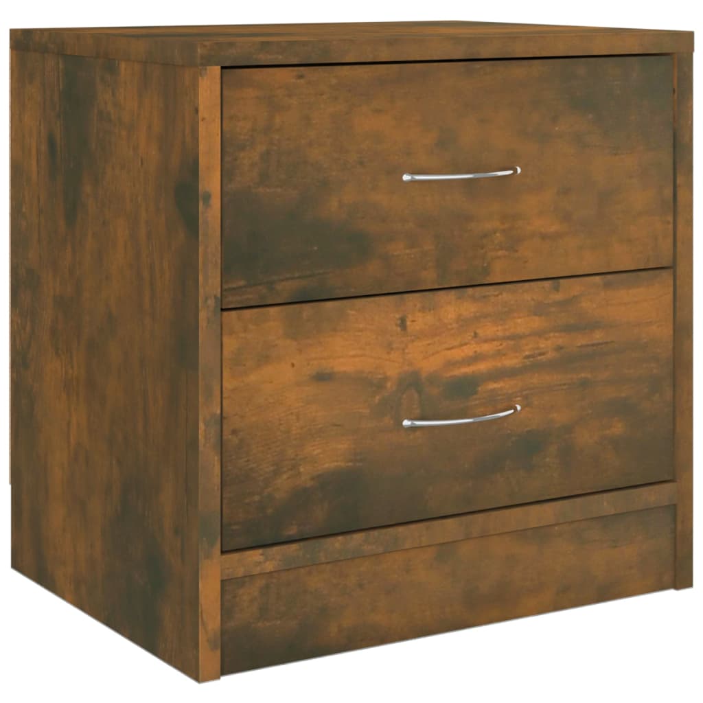 Nachtkastje 40X30X40 Cm Bewerkt Hout Gerookt Eikenkleurig