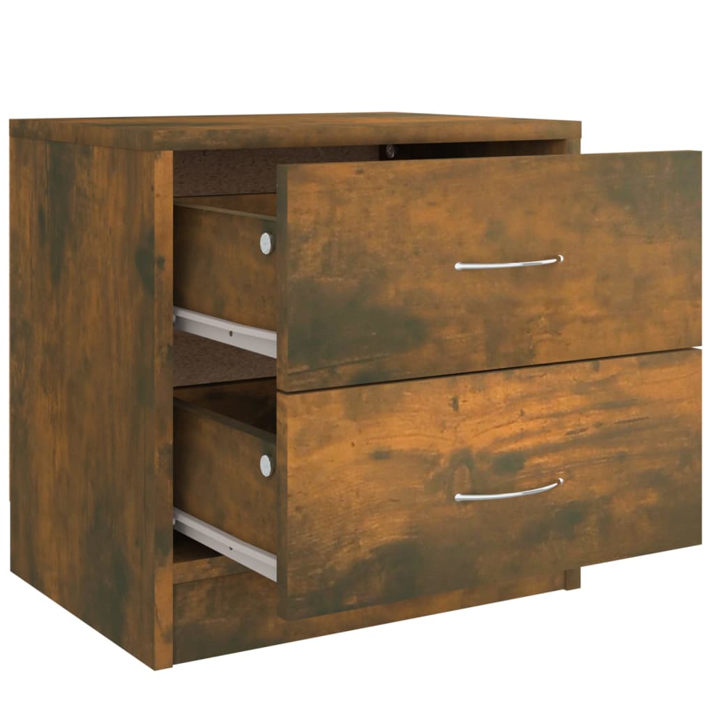 Nachtkastje 40X30X40 Cm Bewerkt Hout Gerookt Eikenkleurig