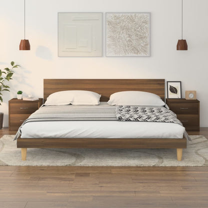 Nachtkastjes 2 St 40X30X40 Cm Bewerkt Hout Bruineikenkleurig