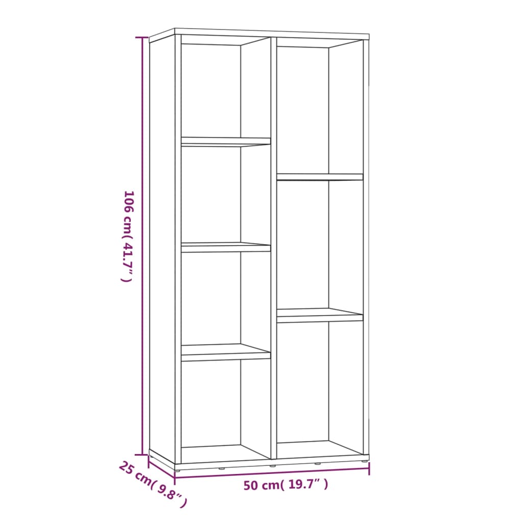 Boekenkast 50X25X106 Cm Bruineikenkleurig