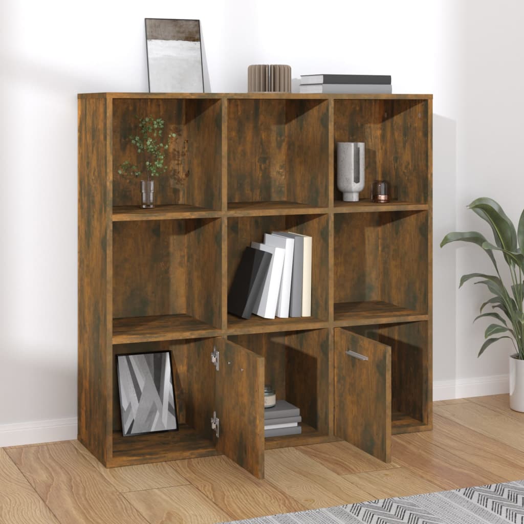Boekenkast 98X30X98 Cm Gerookt Eikenkleurig