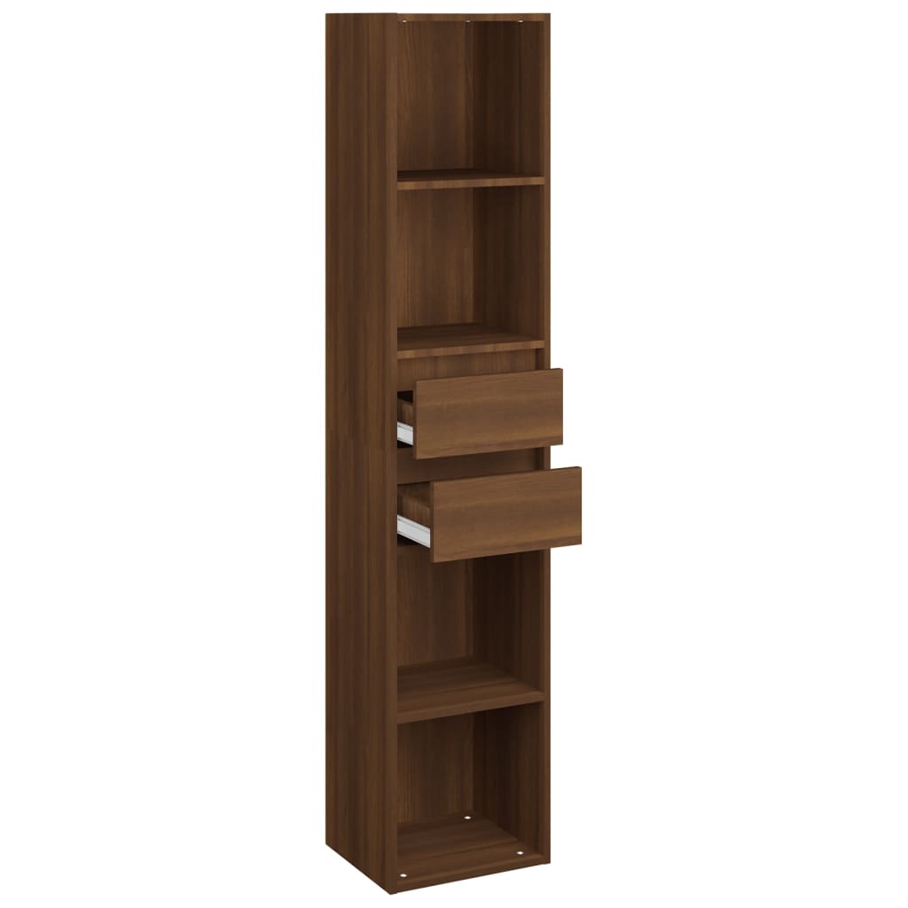Boekenkast 36X30X171 Cm Bewerkt Hout Bruineikenkleurig