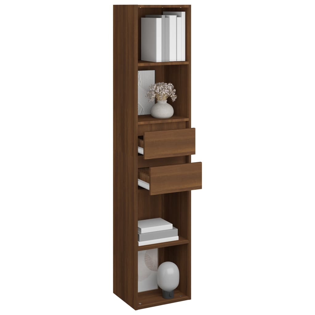 Boekenkast 36X30X171 Cm Bewerkt Hout Bruineikenkleurig