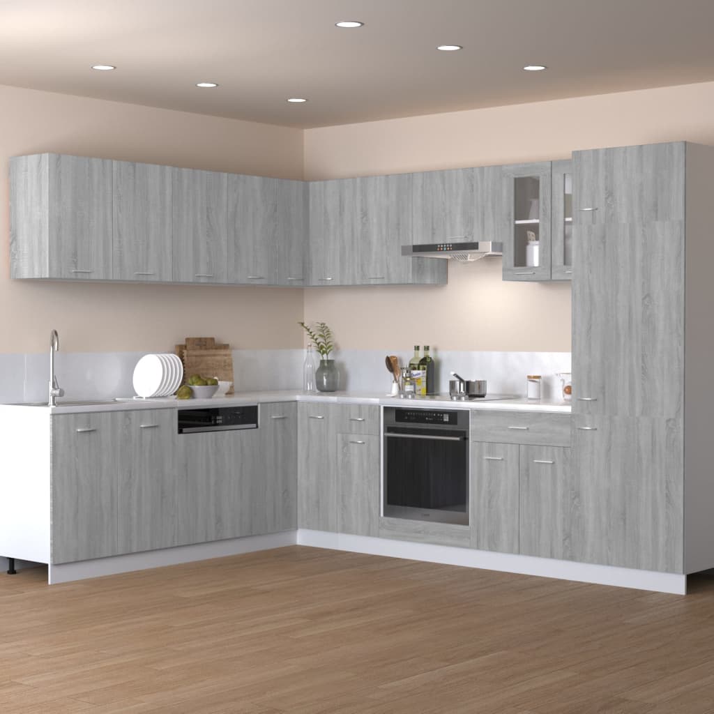 Wandkast Hangend 80X31X60 Cm Bewerkt Hout Grijs Sonoma Eiken