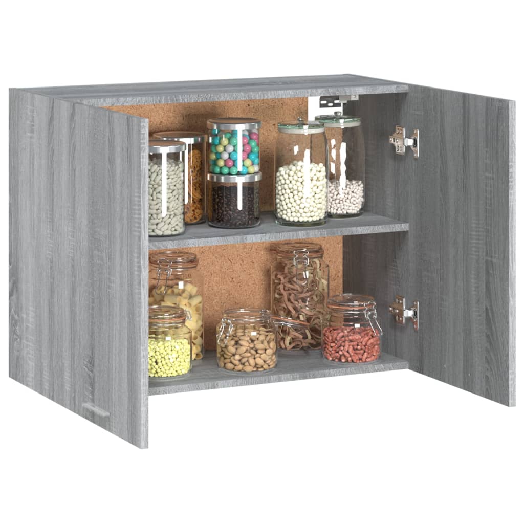 Wandkast Hangend 80X31X60 Cm Bewerkt Hout Grijs Sonoma Eiken