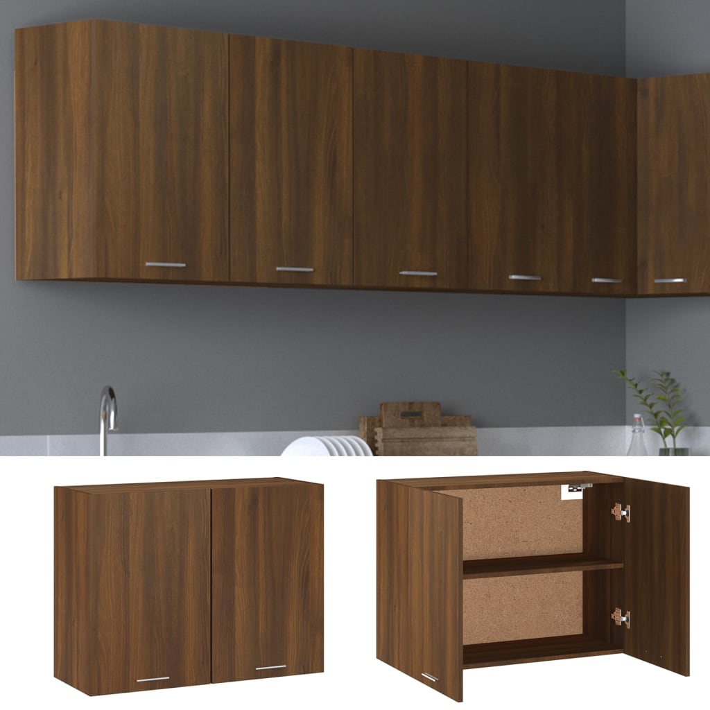 Wandkast Hangend 80X31X60 Cm Bewerkt Hout Bruineikenkleurig
