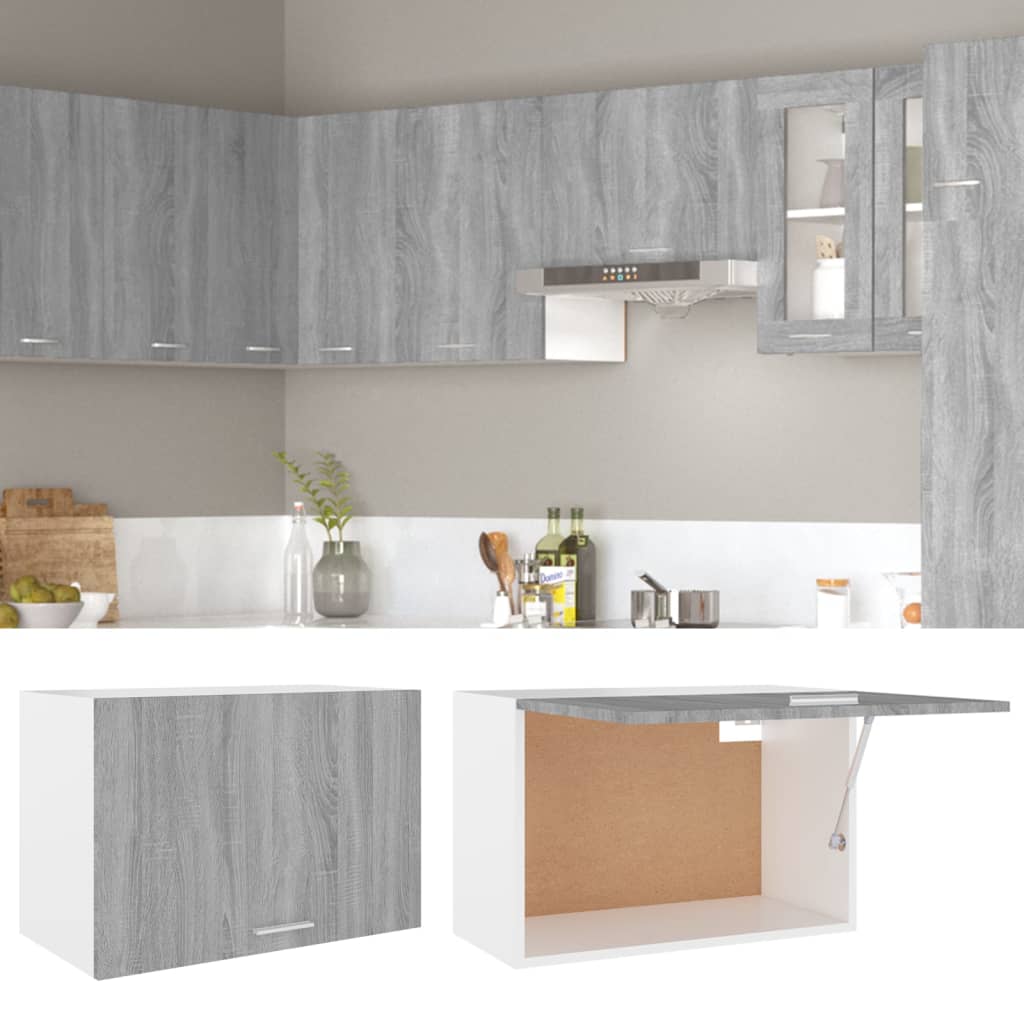 Wandkast Hangend 60X31X40 Cm Bewerkt Hout Grijs Sonoma Eiken