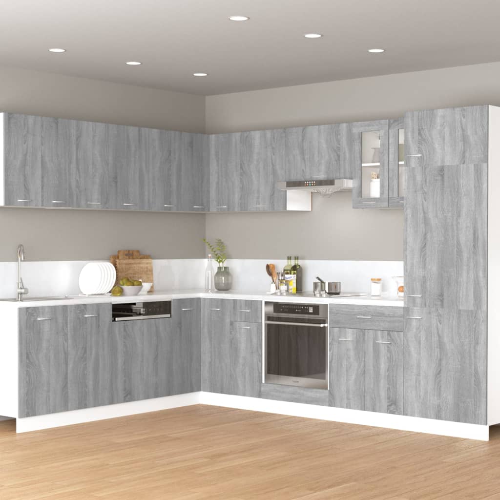 Wandkast Hangend 60X31X40 Cm Bewerkt Hout Grijs Sonoma Eiken