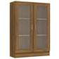 Vitrinekast 82,5X30,5X115 Cm Bewerkt Hout Bruineikenkleurig