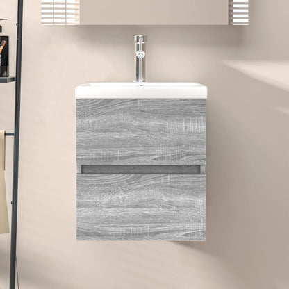 Wastafelkast 41X38,5X45 Cm Bewerkt Hout Grijs Sonoma Eikenkleur