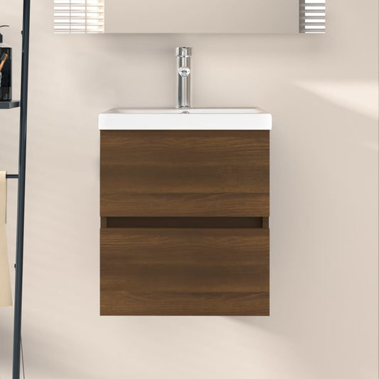 Wastafelkast 41X38,5X45 Cm Bewerkt Hout Bruineikenkleurig