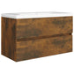 Wastafelkast 80X38,5X45 Cm Bewerkt Hout Gerookt Eikenkleurig