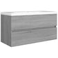 Wastafelkast 90X38,5X45 Cm Bewerkt Hout Grijs Sonoma Eikenkleur