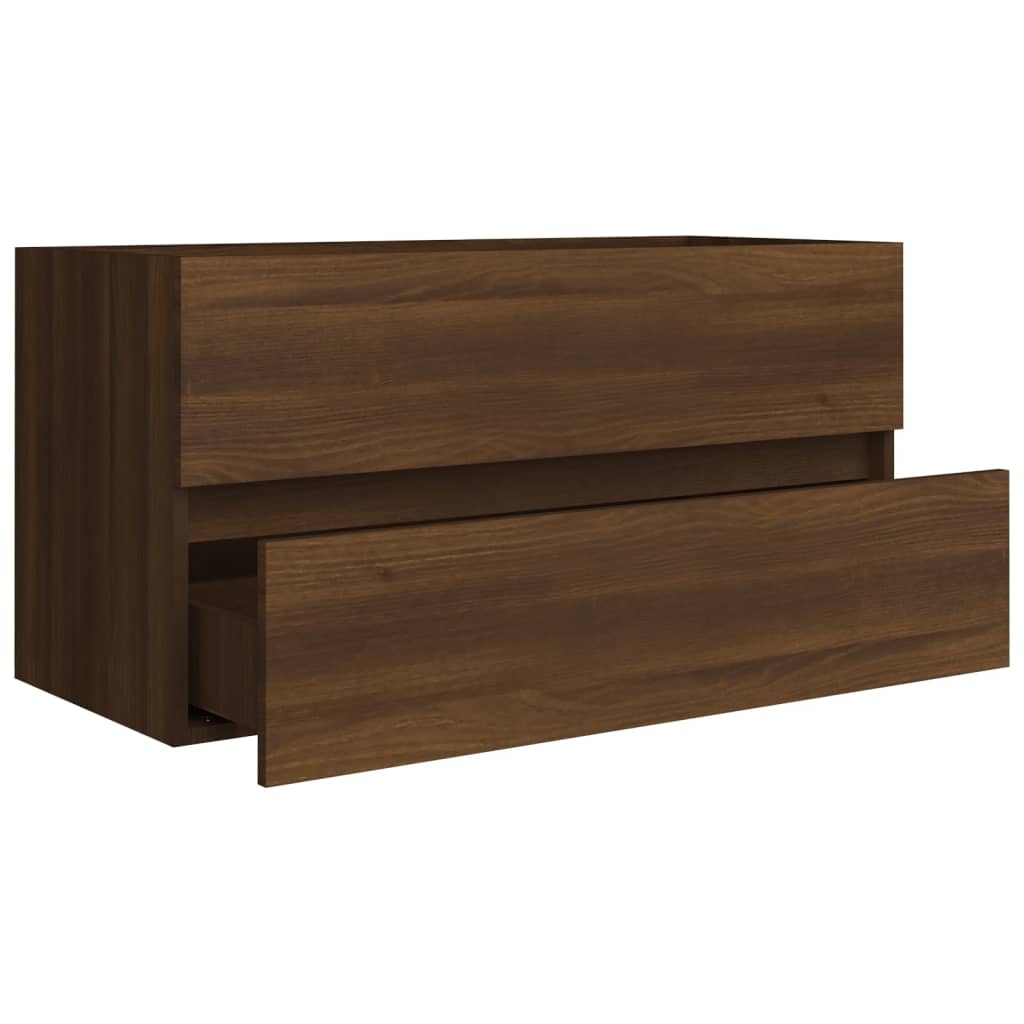 Wastafelkast 90X38,5X45 Cm Bewerkt Hout Bruineikenkleurig