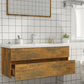 Wastafelkast 100X38,5X45 Cm Bewerkt Hout Gerookt Eikenkleurig
