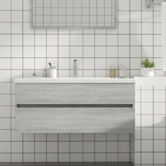 Wastafelkast 100X38,5X45 Cm Bewerkt Hout Grijs Sonoma Eiken