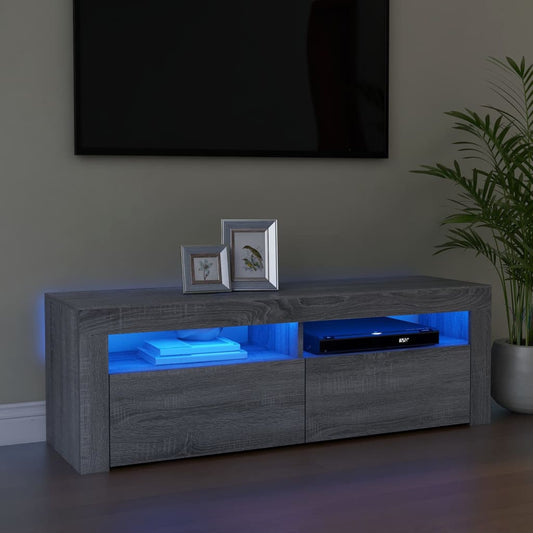 Tv-Meubel Met Led-Verlichting 120X35X40 Cm Grijs