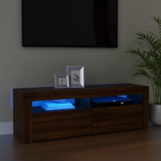 Tv-Meubel Met Led-Verlichting 120X35X40 Cm Bruin Eikenkleurig