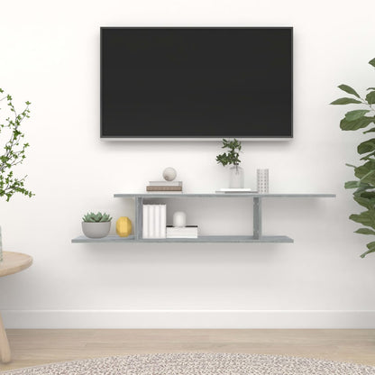 Tv-Wandschap 125X18X23 Cm Bewerkt Hout Grijs Sonoma Eikenkleur