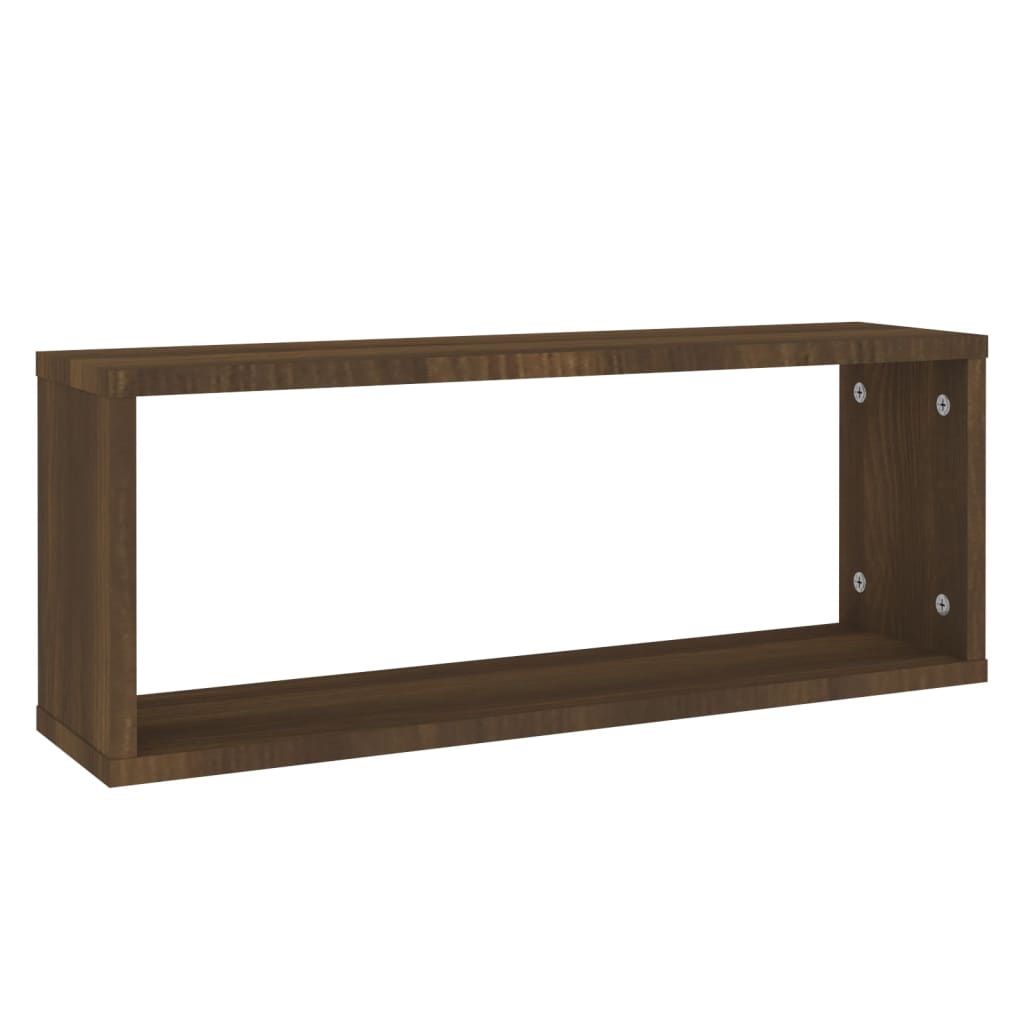 Wandschappen Kubus 2 St 60X15X23 Cm Bewerkt Hout Bruineiken