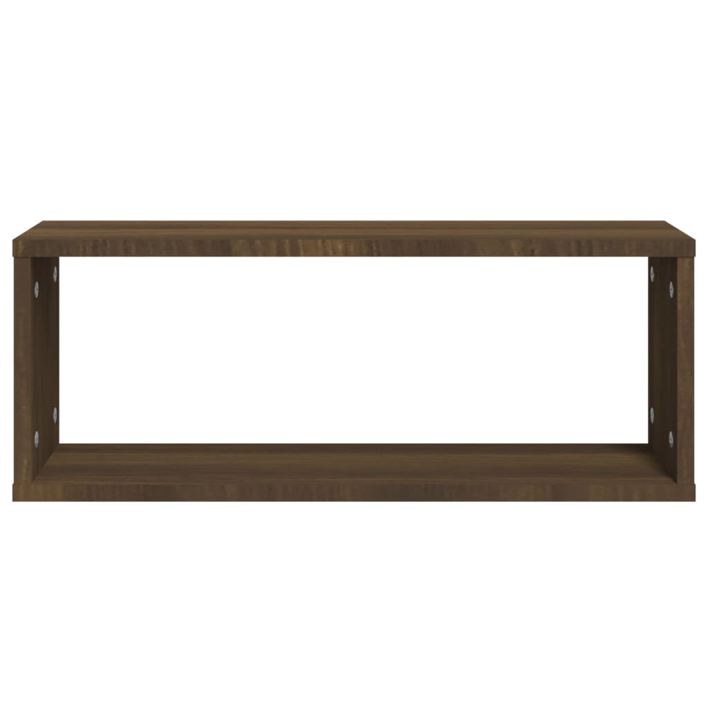 Wandschappen Kubus 2 St 60X15X23 Cm Bewerkt Hout Bruineiken