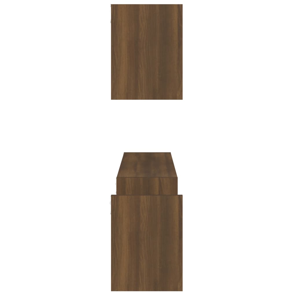 Wandschappen 2 St 100X15X20 Cm Bewerkt Hout Bruineikenkleurig