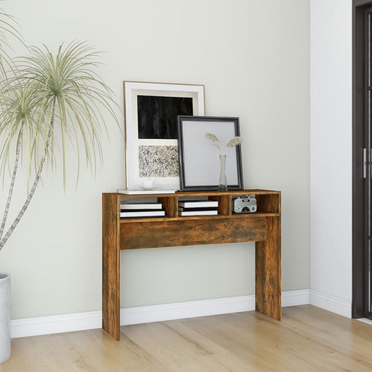 Wandtafel 105X30X80 Cm Bewerkt Hout Gerookt Eikenkleurig