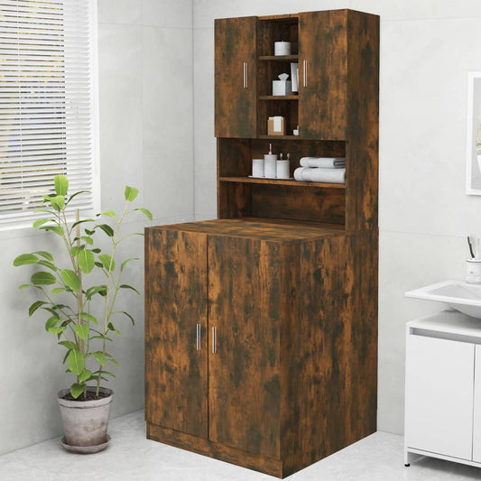 Wasmachinekast 70,5X25,5X90 Cm Gerookt Eikenkleurig