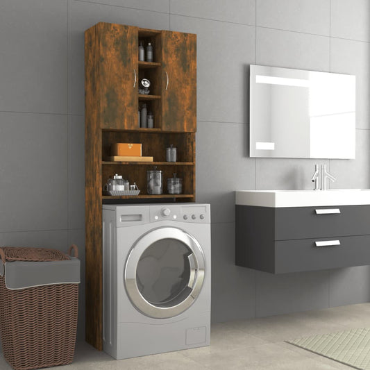 Wasmachinekast 64X25,5X190 Cm Gerookt Eikenkleurig