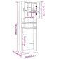 Wasmachinekast 64X25,5X190 Cm Grijs Sonoma Eikenkleurig