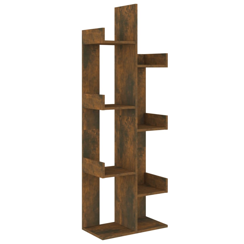 Boekenkast 48X25,5X140 Cm Bewerkt Hout Gerookt Eikenkleurig