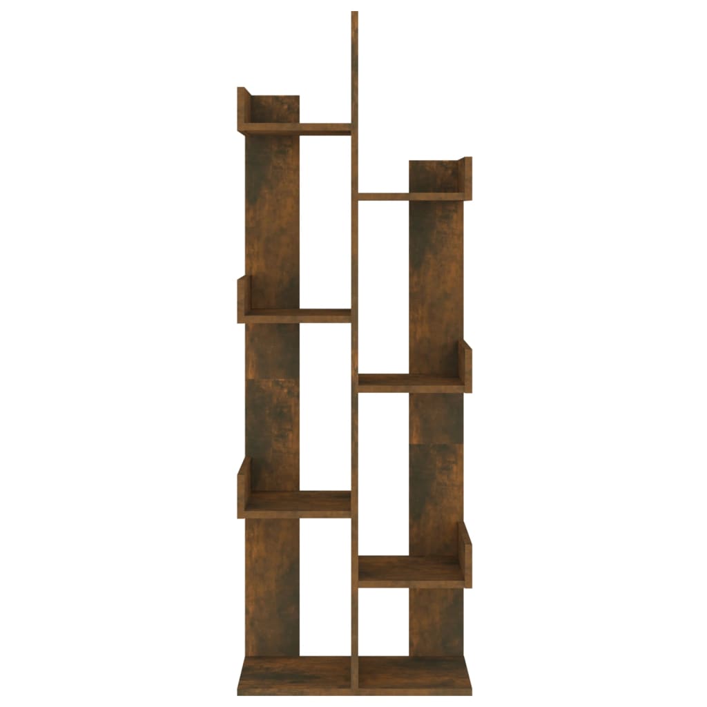 Boekenkast 48X25,5X140 Cm Bewerkt Hout Gerookt Eikenkleurig