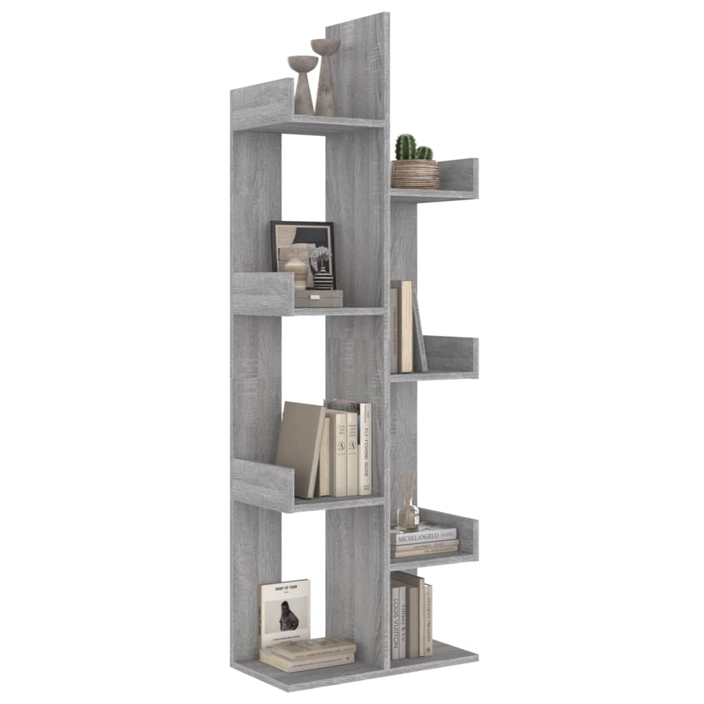 Boekenkast 48X25,5X140 Cm Bewerkt Hout Grijs Sonoma Eikenkleur