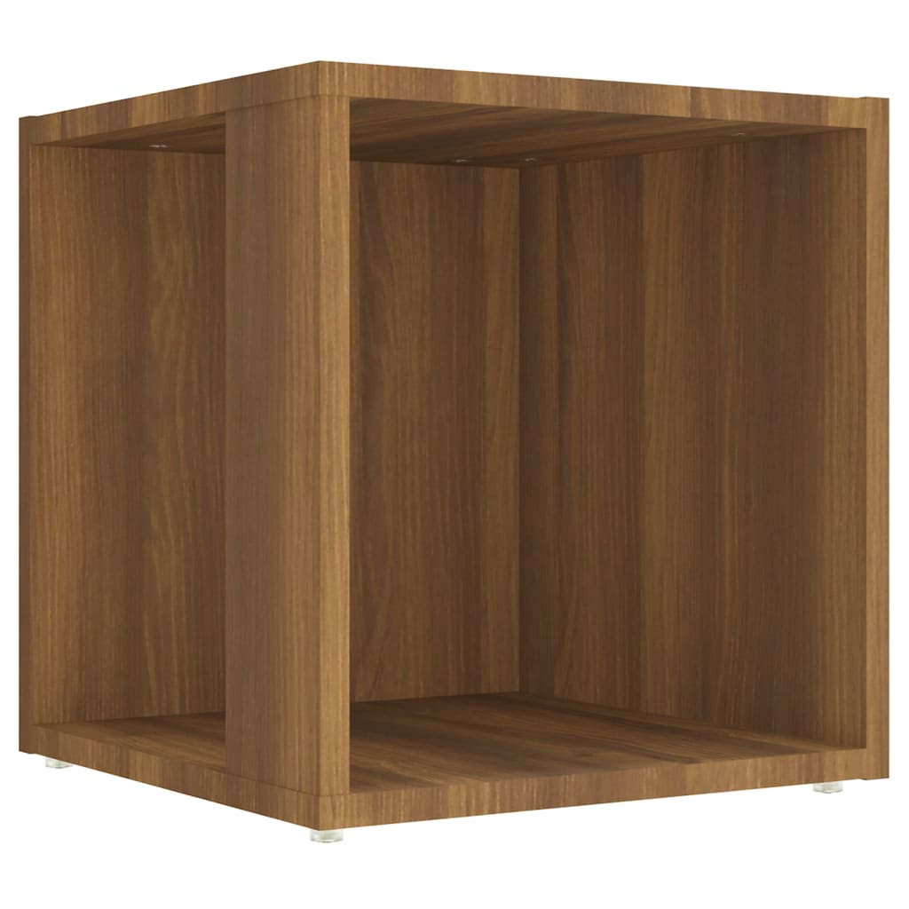 Bijzettafel 33X33X34,5 Cm Bewerkt Hout Bruineikenkleurig