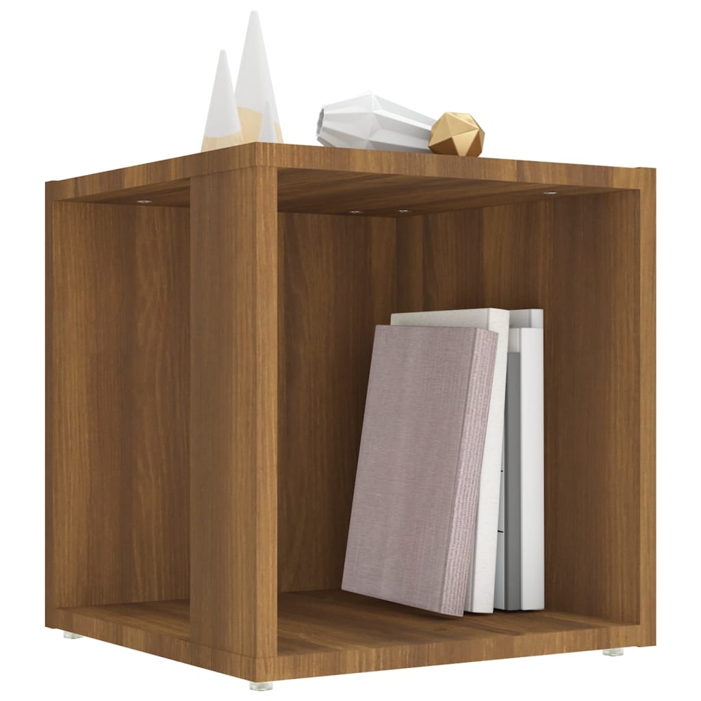 Bijzettafel 33X33X34,5 Cm Bewerkt Hout Bruineikenkleurig