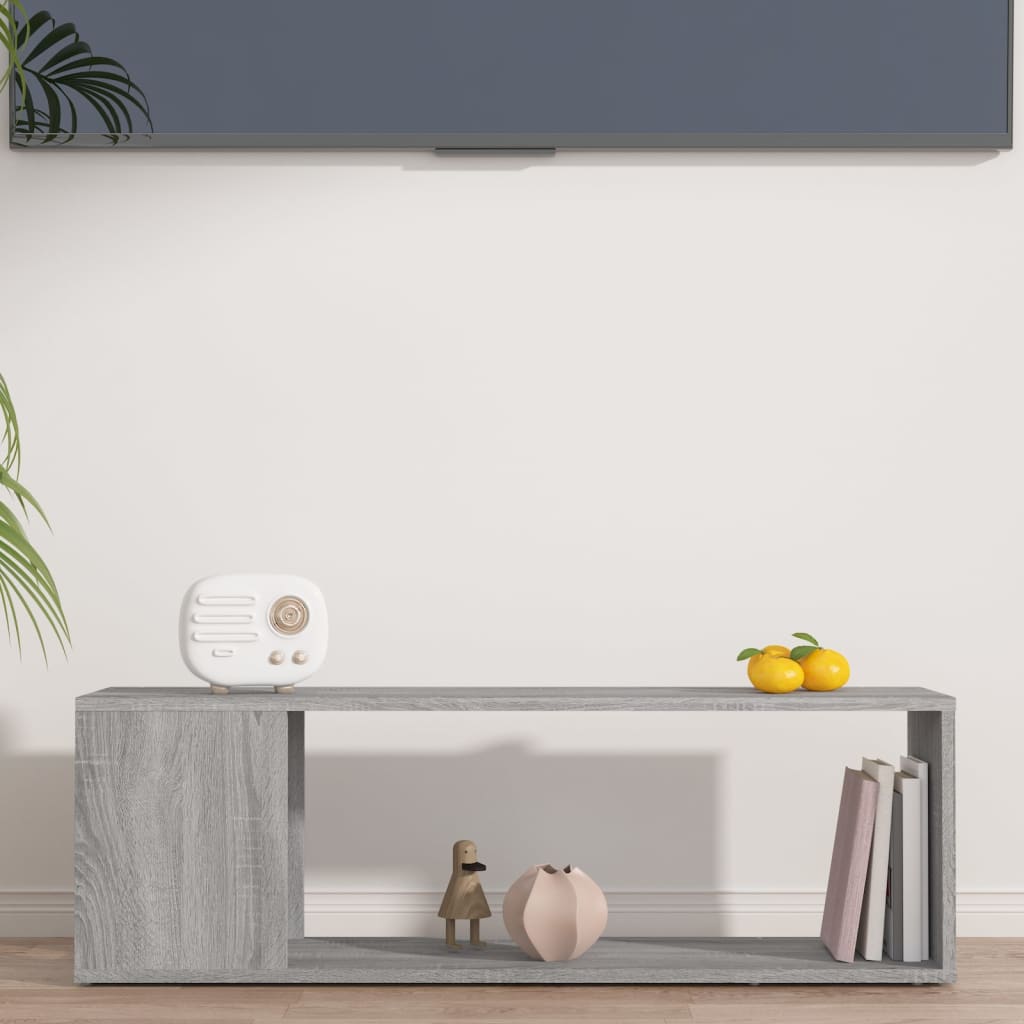 Tv-Meubel 100X24X32 Cm Bewerkt Hout Grijs Sonoma Eikenkleurig