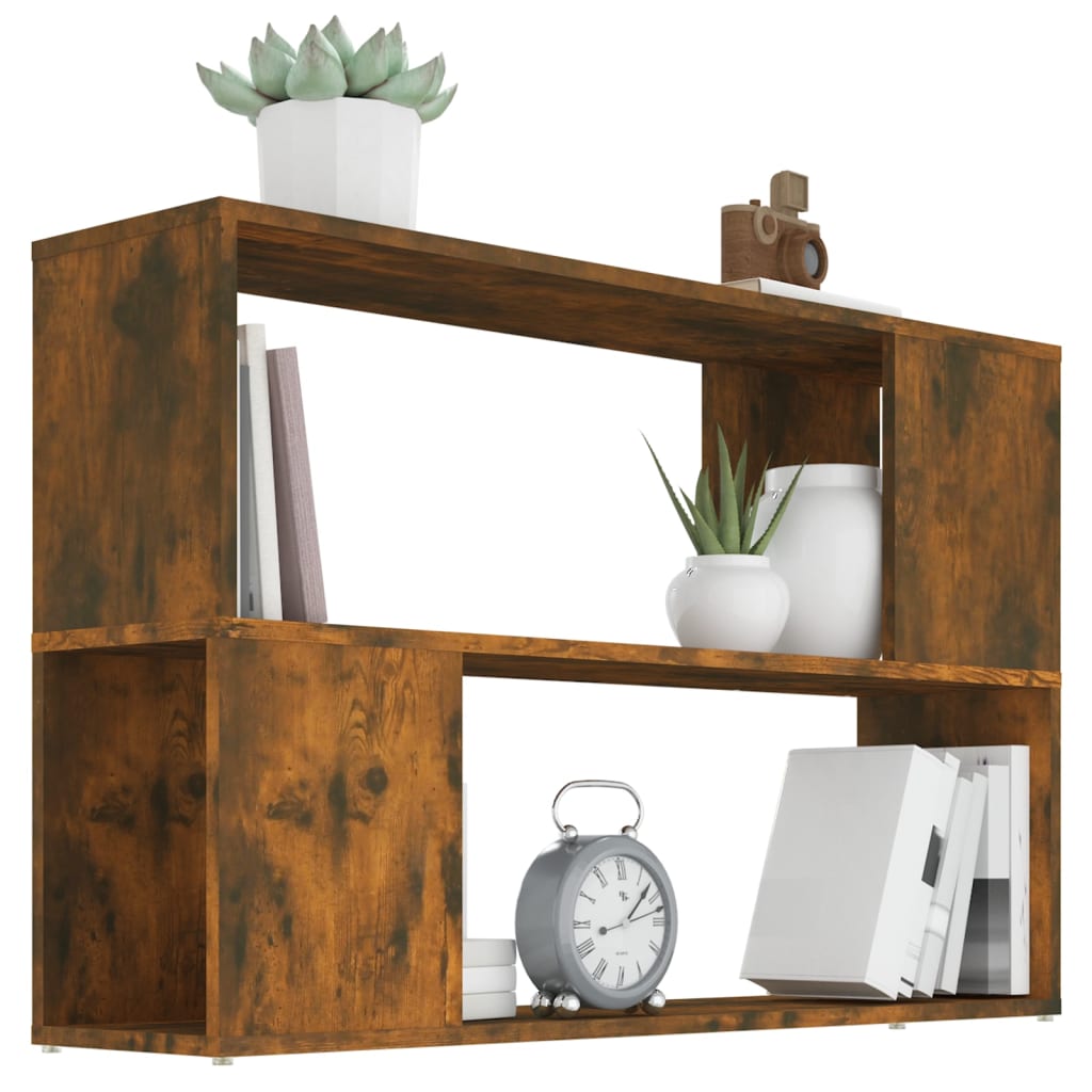 Boekenkast 100X24X63 Cm Bewerkt Hout Gerookt Eikenkleurig