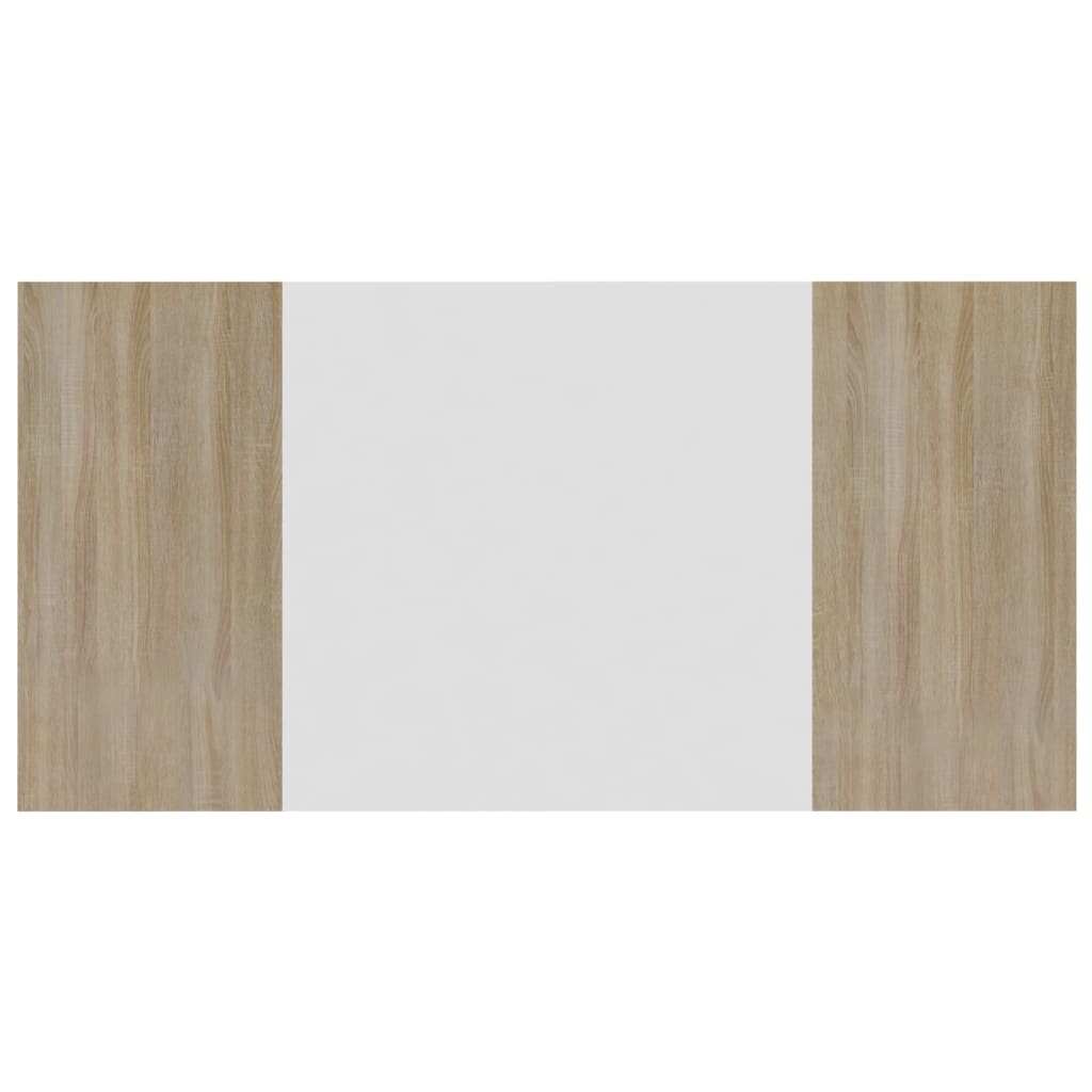 Hoofdbord 160X1,5X80 Cm Bewerkt Hout Wit En Sonoma Eikenkleurig